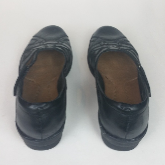 Clarks Bendables Black Leather Fishermen Sandals 9 - Picture 2 of 8
